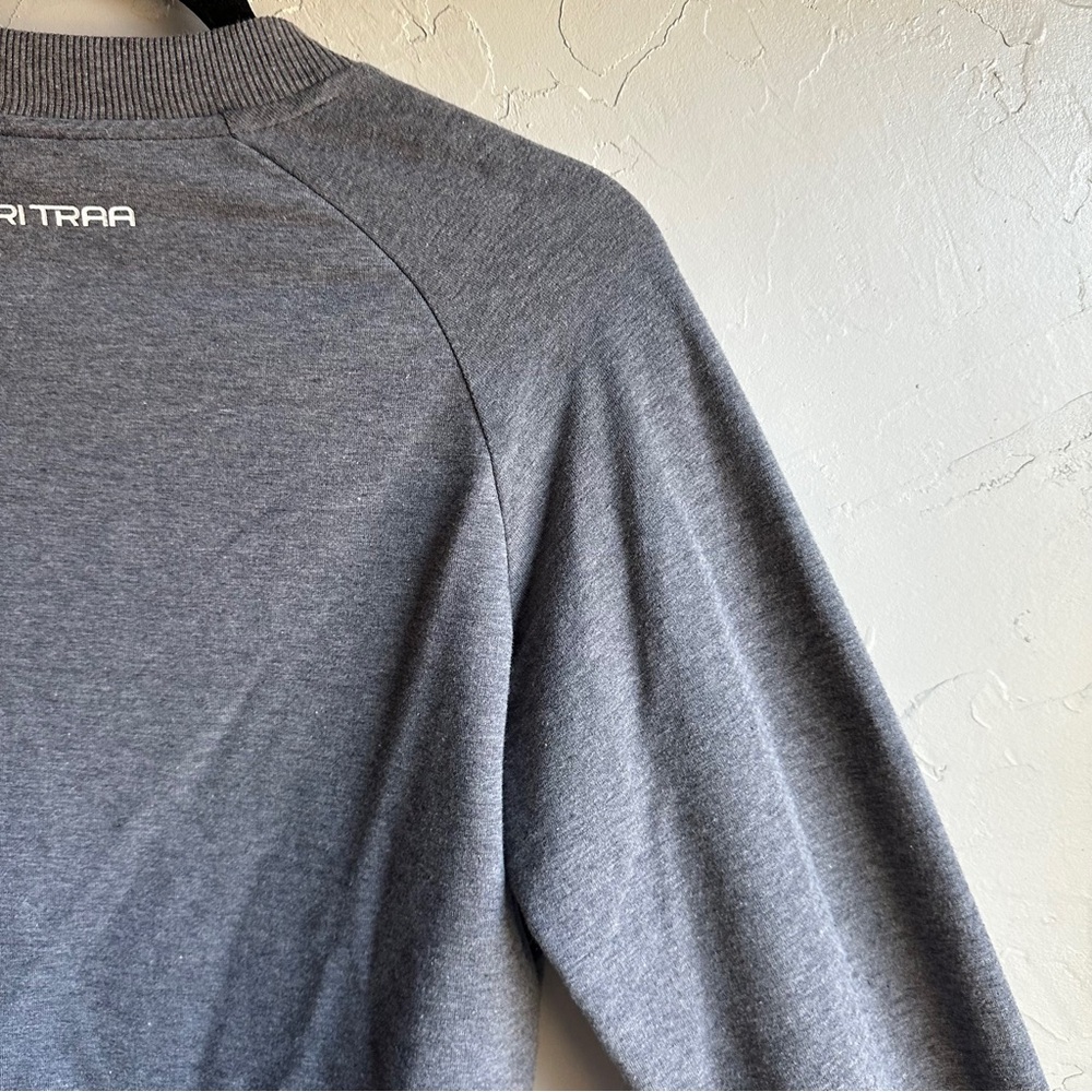 Kari Traa Gray Raglan Sleeve Crew Neck Sweatshirt Pullover Activewear Athleisure - Picture 10 of 13